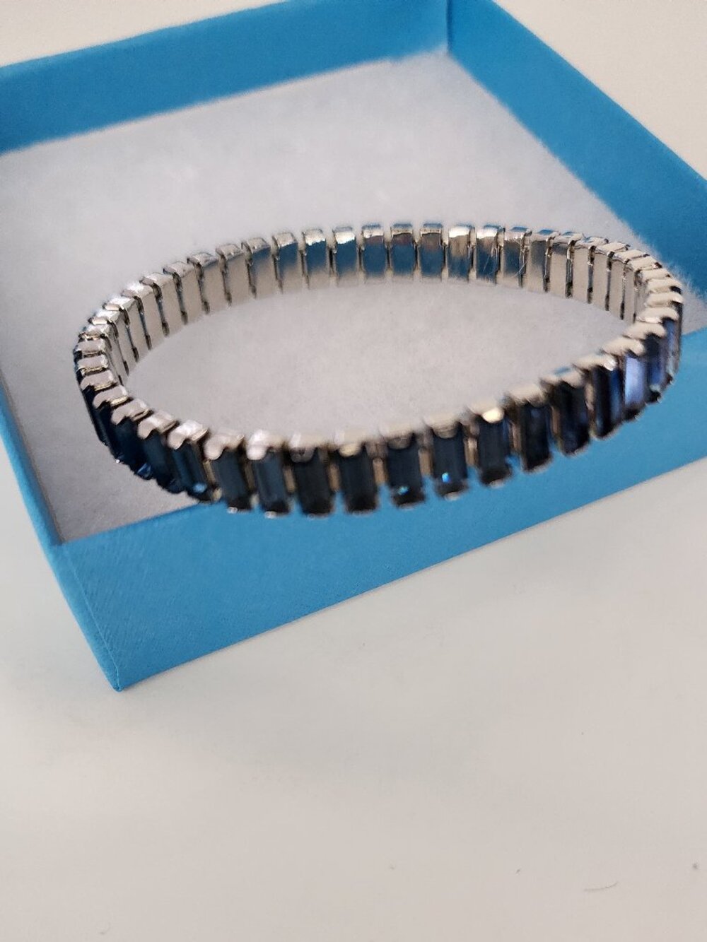 Touchstone Crystal Montana Blue Luxe Crystal Stretch Bracelet